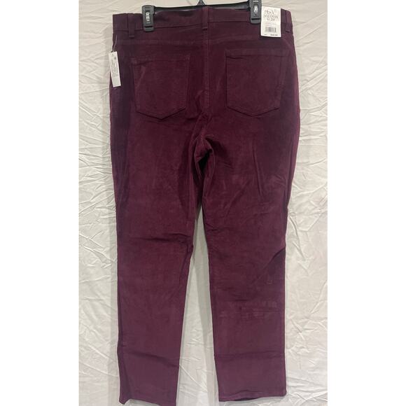 Gloria Vanderbilt Amanda Slim Corduroy Jeans Womens 18 Crimson Crush Velvety Cor - Picture 4 of 5